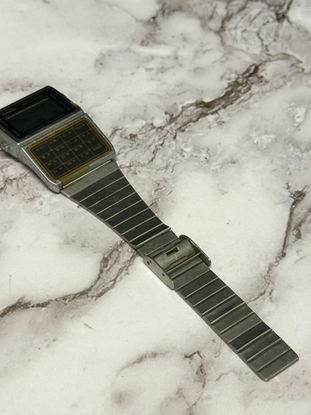 VTG. Casio Data Bank DBC 610 Watch Digital Silver Tone Telememo Parts Repair - Picture 4 of 8